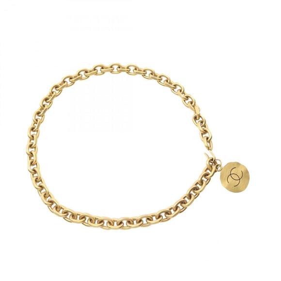 CHANEL Gold Logo Belt - Picture 1 of 7